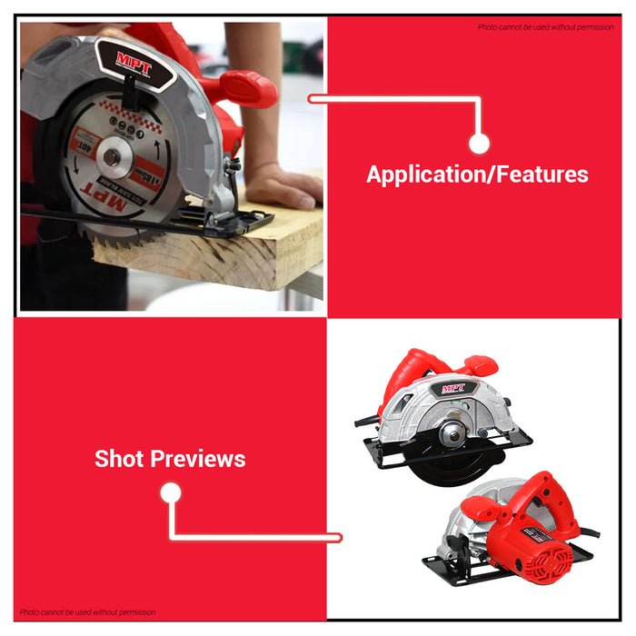 Buildmate x MPT Circular Saw 7" 1200W ECO Series Powerful Wood Cutting Tool MCS1805-ECO