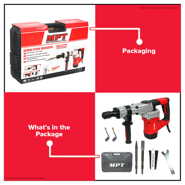 MPT 1300W Demolition Hammer MDB0835B PT • MOST PROFESSIONAL TOOLS •