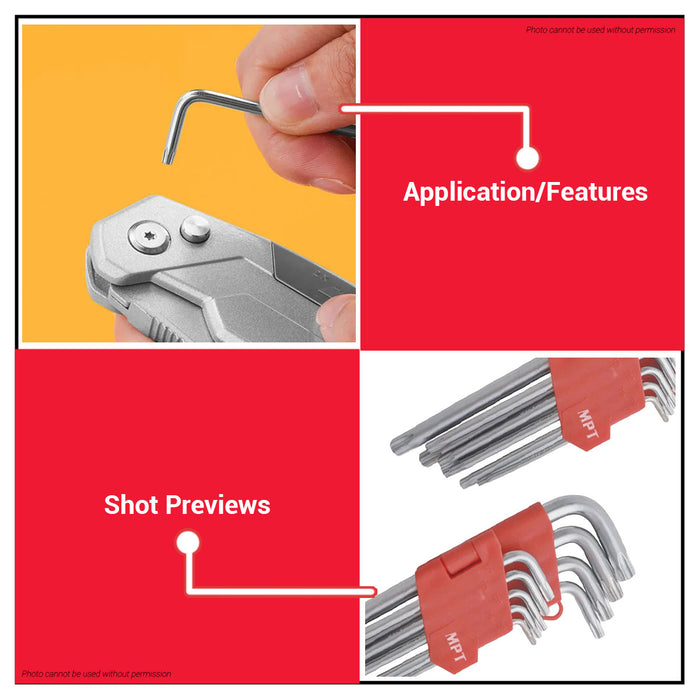 Buildmate x MPT Torx Hex Key Set (9PCS/Set) Chrome Vanadium Steel Heavy Duty Hand Tool MHA02003-2