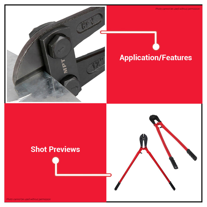 MPT Bolt Cutter 12"-36" inches HT • MOST PROFESSIONAL TOOLS •