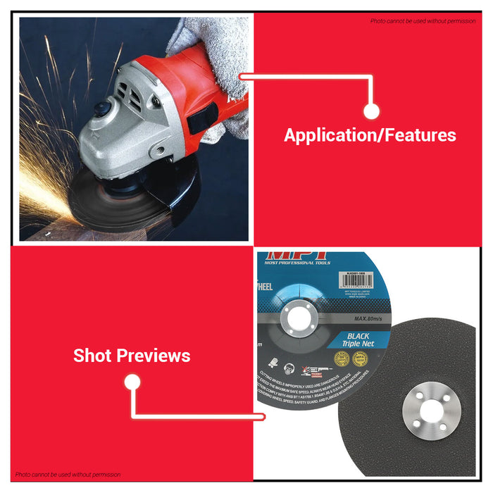 Buildmate x MPT Grinding Wheel 4" | 7" (100mm | 180mm) Heavy Duty Metal Grinding Disc