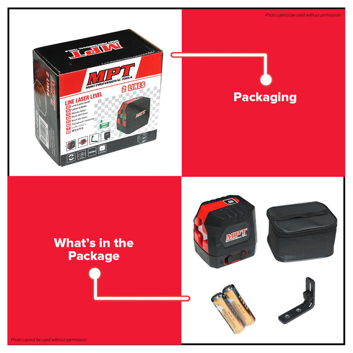 MPT Mini 2 Lines Line Laser Level MLL2001G PT • MOST PROFESSIONAL TOOLS •