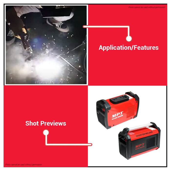 MPT MMA 200A Portable Welding Machine Inverter IGBT ARC Welder with Accessories MMA2007-ECO-PT • MOST PROFESSIONAL TOOLS •