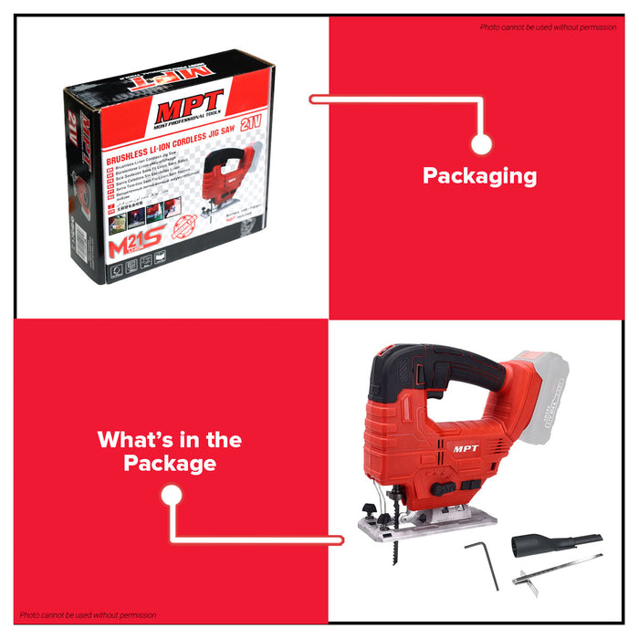 MPT 21V Brushless Li-Ion Cordless Jig Saw (BARE TOOLS ONLY) MPJS2103 CL • MOST PROFESSIONAL TOOLS •