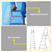 BUILDMATE Powerhouse Step Aluminum Ladder 150kg Capacity Heavy Duty Step Stool Folding Anti-Slip Stepladders - PHHT