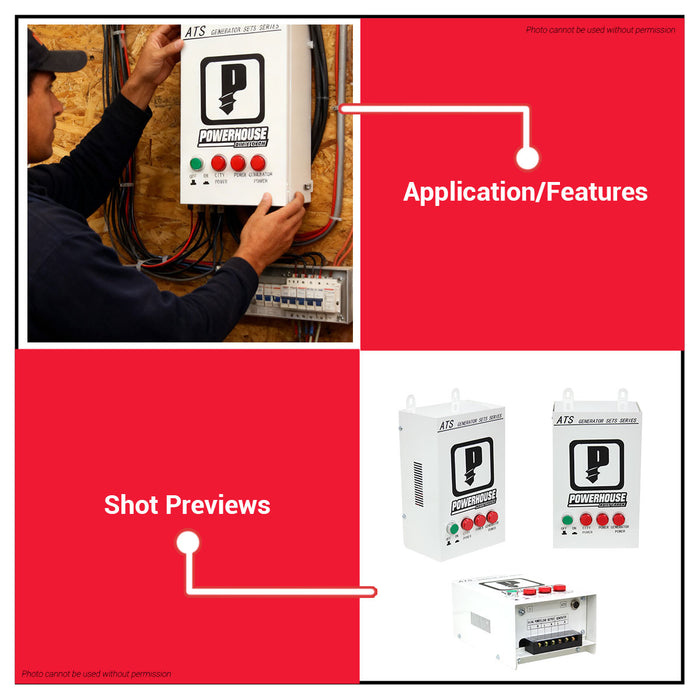 Buildmate x PowerHouse Automatic Transfer Switch (ATS) Single Phase PH-ATS-GEN PHI