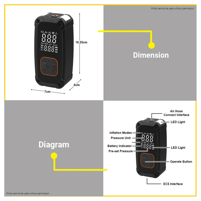 PowerHouse Portable Jump Starter and Tire Inflator 150 PSI PH-PTI-JS5684 PHS