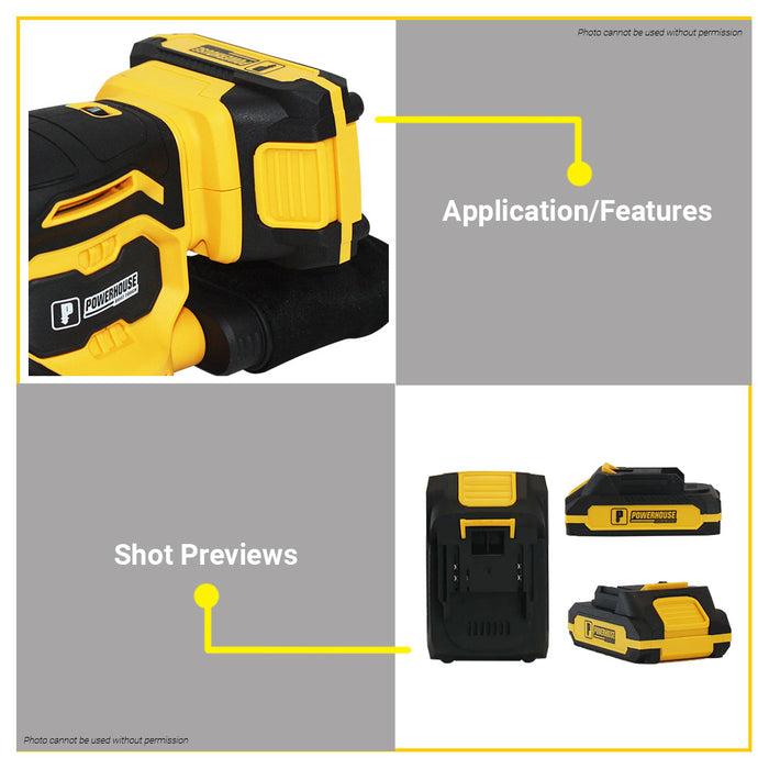 BUILDMATE Powerhouse 20V Wireless Pro Series Cordless Lithium-Ion Battery Pack 2.0Ah Rechargeable Power Tools Batteries PH-XBT-2000MAH - PHPT