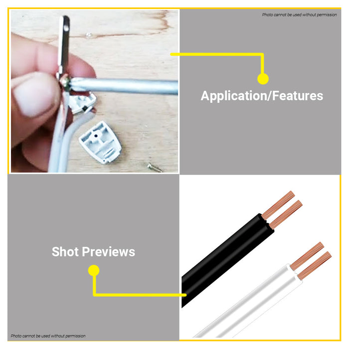 BUILDMATE Royu Flat Cord #16 AWG | 18 AWG 5METERS Electrical Cable Wire for Extension Cord Stranded
