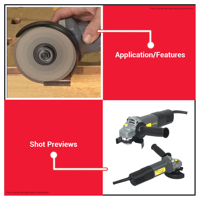 BUILDMATE Lotus 900W Angle Grinder 4 Inches Electric Polishing and Grinding Cutting Power Tool SG900XR-  LPT