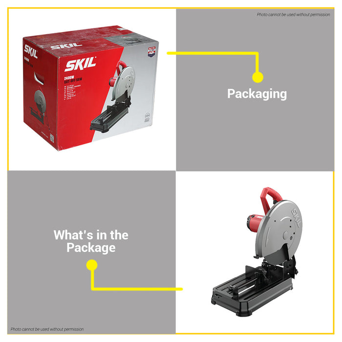 BUILDMATE Skil 45° Adjustment Cut-Off Machine Saw 2400W Chopsaw Steel Metal Cutting Machines Cut Off Saws Power Tool AC6202SE