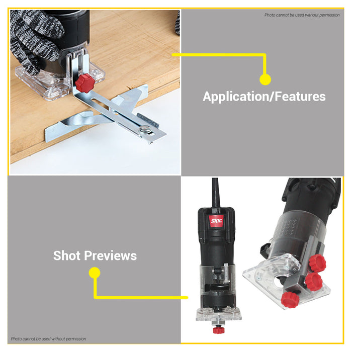 BUILDMATE Skil 550W Electric Palm Router with Lock Wood Trimmer for Woodworking 6.35mm RT1304SE