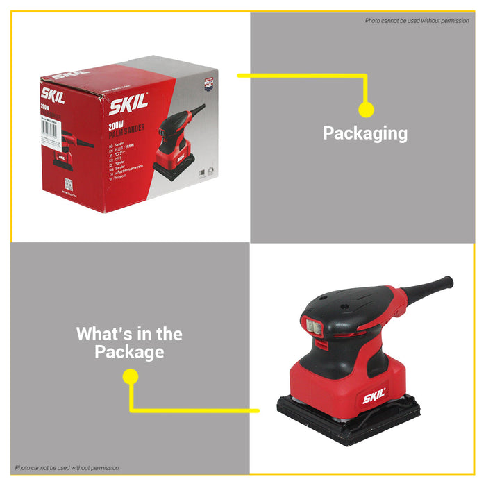 BUILDMATE Skil 1/4" Inch Palm Sander 200W Wood Sheet Finish for Wood Finishing Woodworking SR2213SE