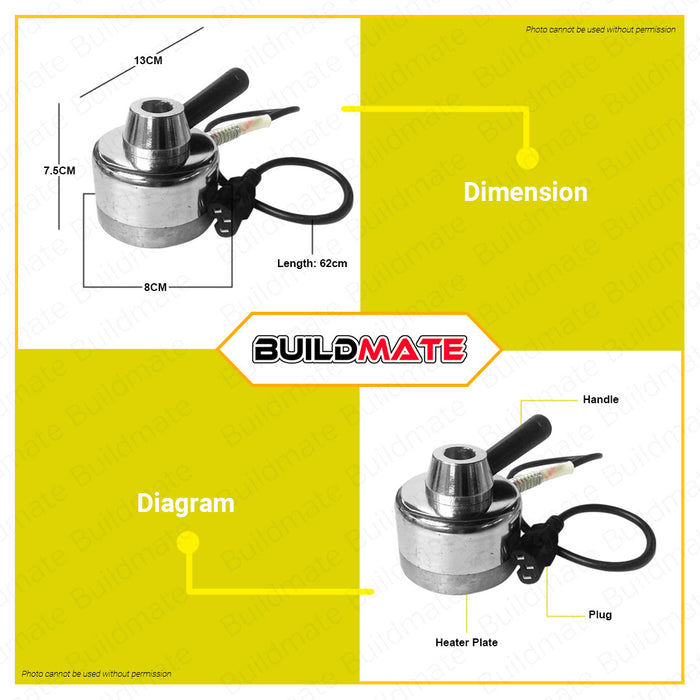 Tube Vulcanizing Plate 8CM 450W Machine Heating Plate Flat Iron Tube Heater Press Fast Heating Aluminum Tube Tire Vulcanizing Machine Rubber Patch Plantsa Pang Vulcanize VPLATE •BUILDMATE•