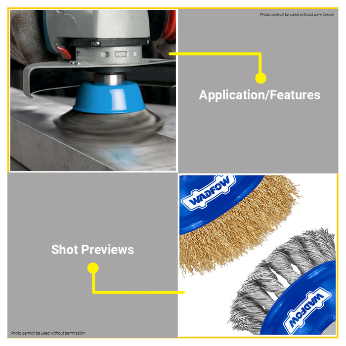 BUILDMATE Wadfow Wire Cup Brush Set 3" Inch 75mm Crimped | Twisted Brushes For Angle Grinder Surface Finishing Tools Wire Wheel Brush [SOLD PER PIECE] WCE1421 | WCE2421 • WHT