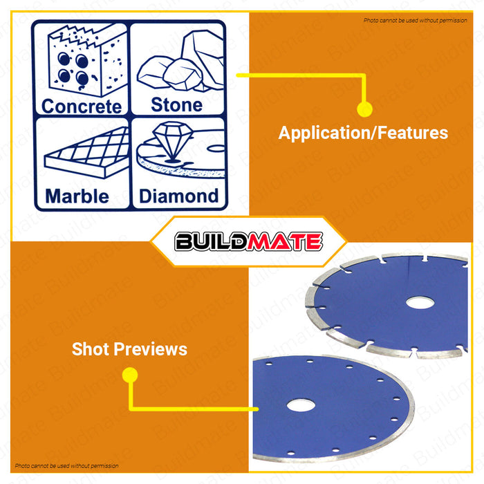 WADFOW 7" Inch Dry Diamond Disc | Wet Diamond Disc [SOLD PER PIECE] Dry & Wet Cutting Disc Wheel Cutting Diamond Blade Concrete Diamond Grinder Disc Turbo Cutting Disc for General Purpose WDC1K04 | WDC2K04 •BUILDMATE• WHT