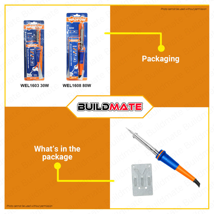 BUILDMATE Wadfow Electric Soldering Iron 40W-100W Fastening Heating Tool Straight Tip SOLD PER PIECE WEL1604 / WEL1606 / WEL1610 - WHT