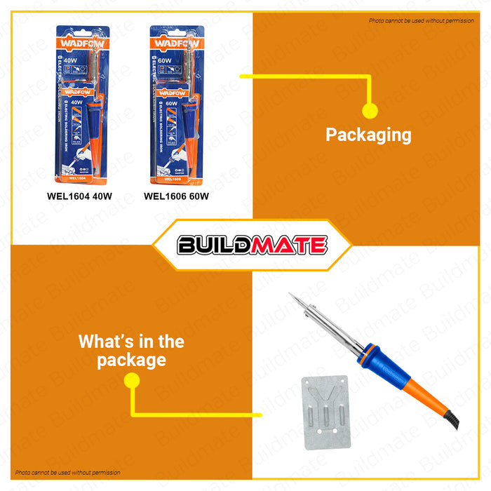BUILDMATE Wadfow Electric Soldering Iron 40W-100W Fastening Heating Tool Straight Tip SOLD PER PIECE WEL1604 / WEL1606 / WEL1610 - WHT