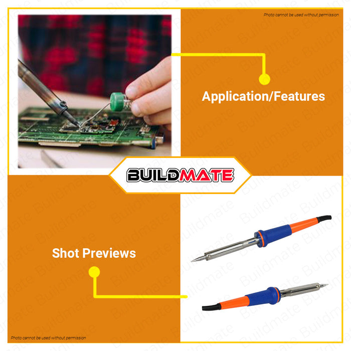 BUILDMATE Wadfow Electric Soldering Iron 40W-100W Fastening Heating Tool Straight Tip SOLD PER PIECE WEL1604 / WEL1606 / WEL1610 - WHT