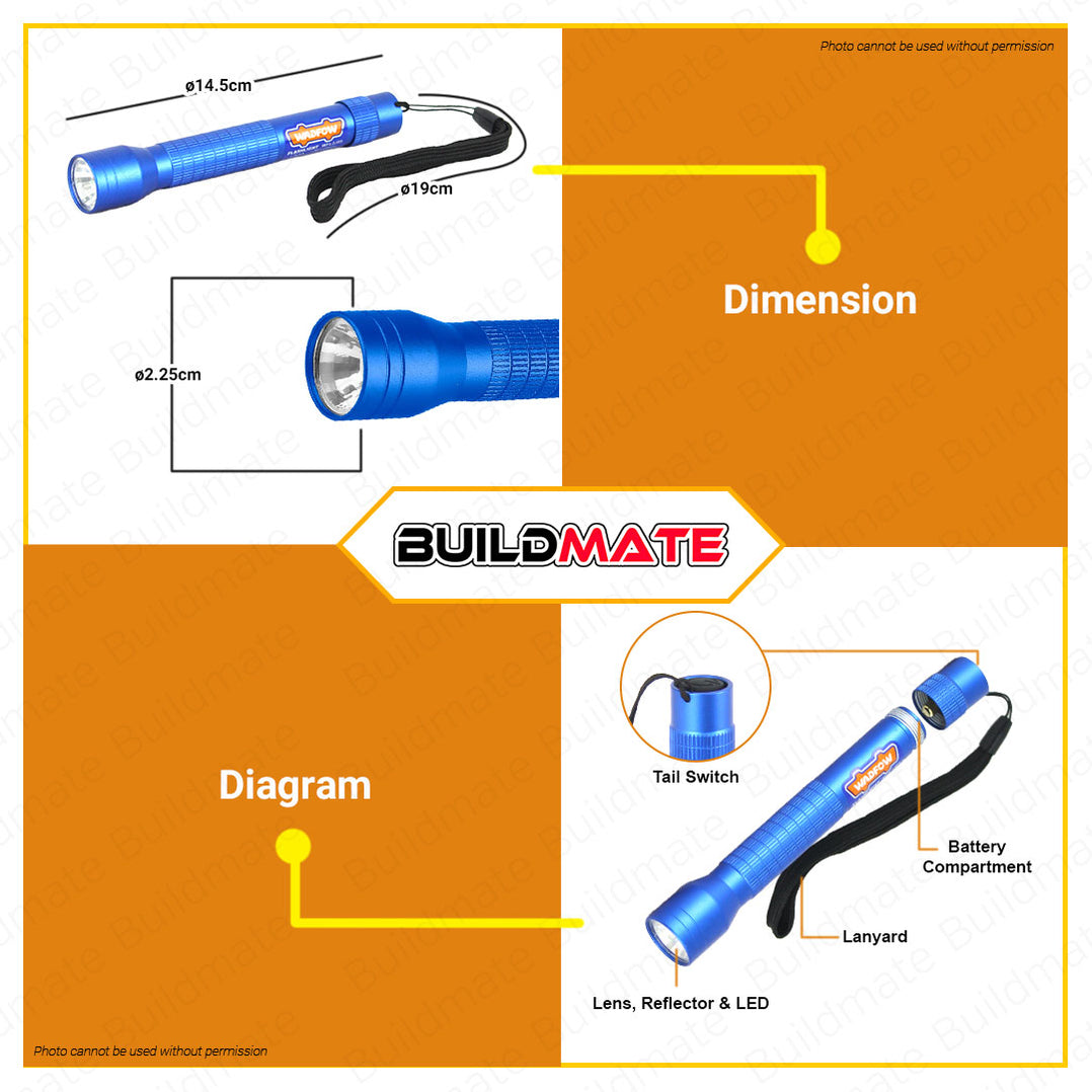 BUILDMATE Wadfow Flashlight 50 Lumens | 90 Lumens Handheld Portable Em ...