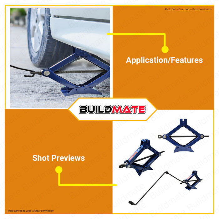 WADFOW 1.5 TON Scissor Jack Scissor Lift Jack Tire Repair Changing Tire Tool WHJ4515 •BUILDMATE• WHT