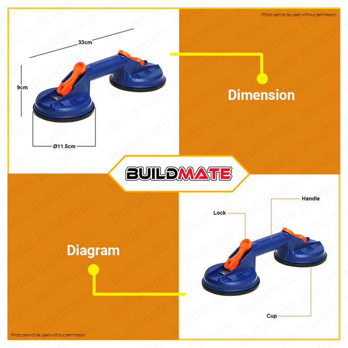 WADFOW 50KG Sucker Suction Lifter Glass Sucker Cup Glass Puller Tile Suction Lifter Floor Suction Floor Gap Fixer for Lifting and Moving Glass WKR1G50 •BUILDMATE• WHT