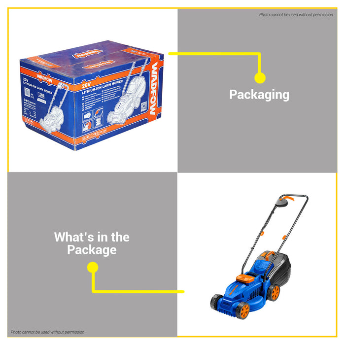 BUILDMATE Wadfow Lithium-Ion Cordless Lawn Mower 20V Rechargeable Hand Push Grass Trimmer Weed Eater Cutter UNIT ONLY WLKP530 - WCPT