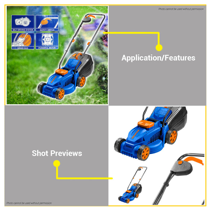 BUILDMATE Wadfow Lithium-Ion Cordless Lawn Mower 20V Rechargeable Hand Push Grass Trimmer Weed Eater Cutter UNIT ONLY WLKP530 - WCPT