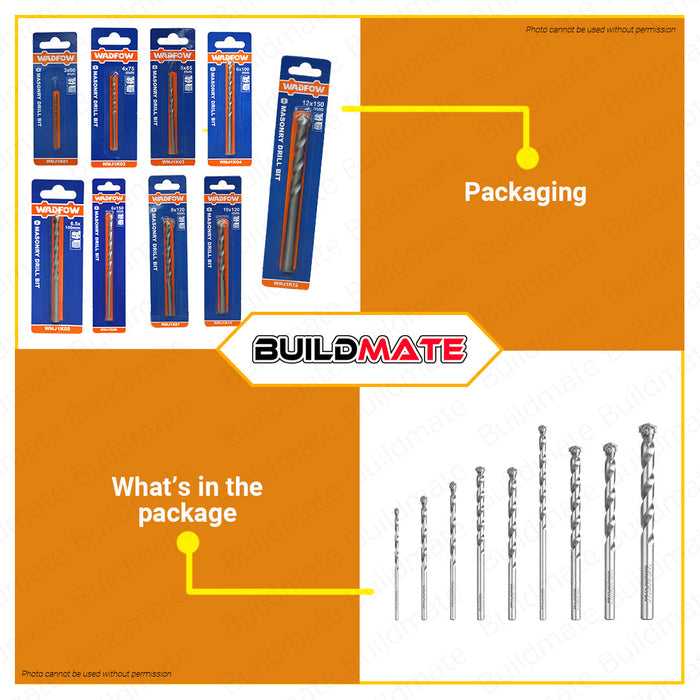 WADFOW Masonry Drill Bit 3mm To 12mm Alloy Triangle Drill Bits Concrete Drill Bit Ceramic Tile Drill Bits Carbide Tip / Point Angle Multi-Function Metal Drill for Brick, Tile, Cement, Ceramic, Glass, And Plastic Hand Tool •BUILDMATE• WHT