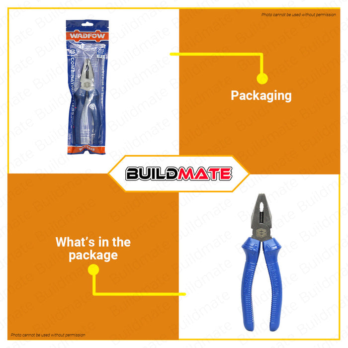 WADFOW Combination Pliers 6" Inch | 7" Inch | 8" Inch [SOLD PER PIECE] Polish & Anti-Rust Oil Hand Tools Multifunction Tools Wire Cutting Pliers Crimping Pliers Pulling and Nails Removing WPL1926 | WPL1927 | WPL1928 •BUILDMATE• WHT