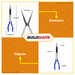 WADFOW Straight Long Nose Pliers 11" Inch 280mm Long Needle Nose Pliers Straight Pliers Long Reach Pliers Hand Tool Pliers Straight Bent Tip Mechanic Equipment Repair Tool WPL1E11 •BUILDMATE• WHT