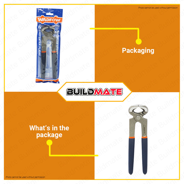 BUILDMATE Wadfow 8" Carpenter Pliers Multi-Purpose Nail Grip Puller Remover Tool End Nipper Claw Cutting Carpentry Plier - WHT