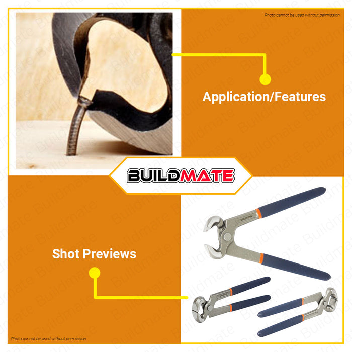 BUILDMATE Wadfow 8" Carpenter Pliers Multi-Purpose Nail Grip Puller Remover Tool End Nipper Claw Cutting Carpentry Plier - WHT