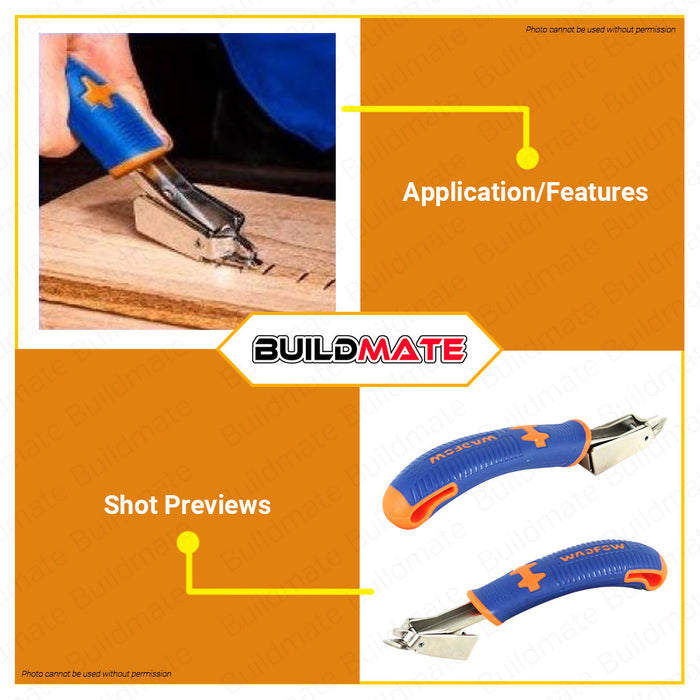 BUILDMATE Wadfow Staple Remover 6.5" Inch Plier Type Office Nail Puller Professional Hand Tools Push Style Snail Tapler Gun Remover WQD1665 • WHT