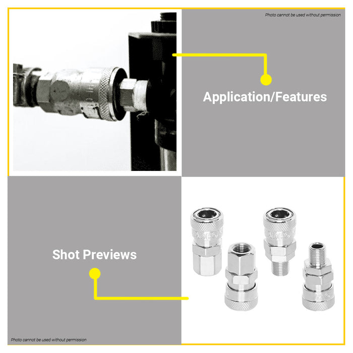 BUILDMATE Wadfow 1/4" Inch Air Quick Coupler Male | Female [SOLD PER PIECE] Quick Plug Connector Pipe Air Compressor Air Hose Fittings Coupling Plug WQP0953 | WQP0973 • WHT