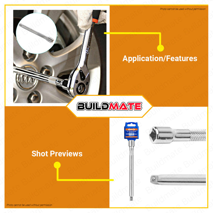 ATE 6-Piece Wobble Extension Bar Set – 1/4, 3/8, 1/2 Inch Drive, CR-V Chrome, SAE