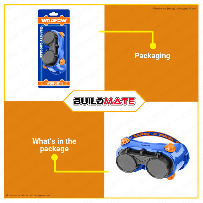 WADFOW 2 in 1 Flip Top Clear & Dark Welding Goggles Dark Shade 11 Flip Up WSG3811 •BUILDMATE• WHT