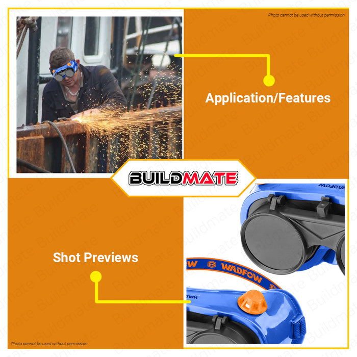 WADFOW 2 in 1 Flip Top Clear & Dark Welding Goggles Dark Shade 11 Flip Up WSG3811 •BUILDMATE• WHT
