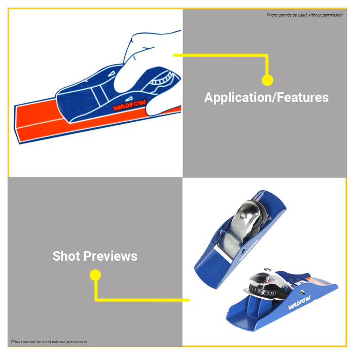 BUILDMATE Wadfow Iron Planer 163mm Wood Hand Planer Katam with Blade Handheld Wood Planer Shaper Shaping Wood Manual Planer Smoothing Planer Carpenter Planer Woodworking Tool WTB1101 • WHT