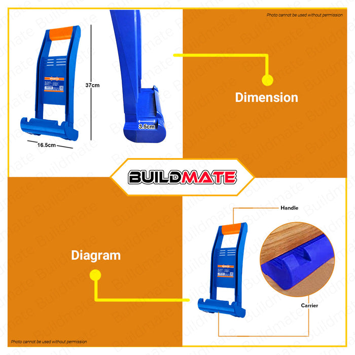 BUILDMATE Wadfow Panel Carrier Gripper Wood Drywall Sheet Lifter Board for Carrying Plywood or Glass Plasterboard Lifter Portable Plank Pickpocket Carry Handle Tool WTN1001 • WHT