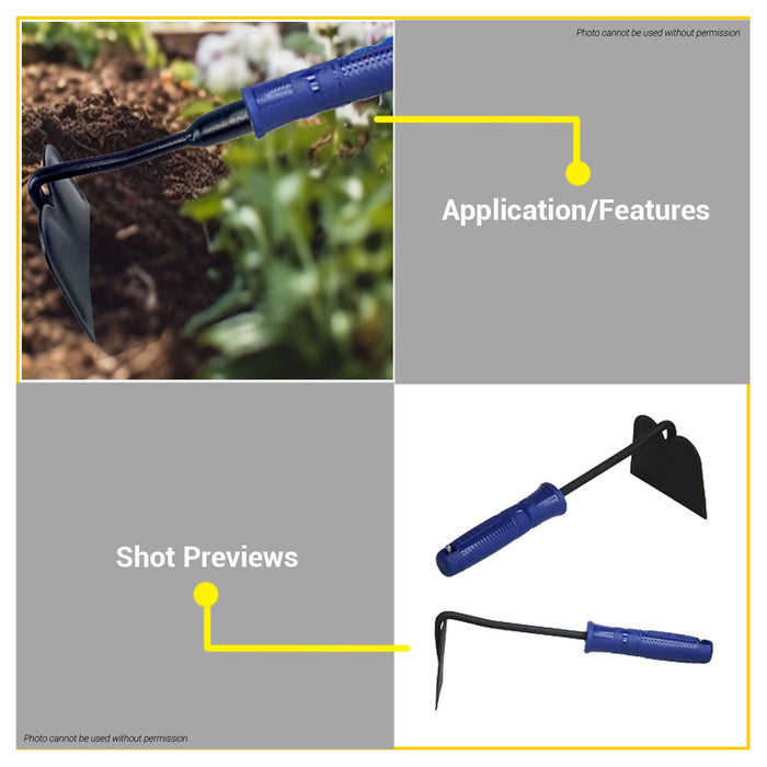 BUILDMATE Wadfow Mini Garden Hoe 290mm Weeding Puller Grass Shovel Weed Root Soil Tiller Remover Lawn Digging Cultivator Tool - WHT