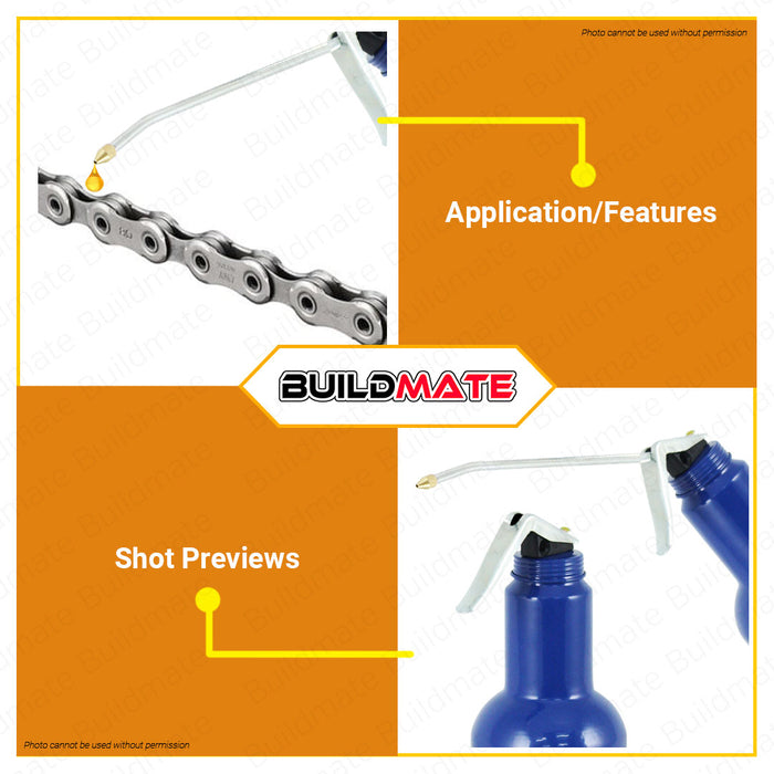 BUILDMATE Wadfow Oil Can 250ml | 500ml High Pressure Hand Pump Oiler Pot All Steel Body WYH1325 | WYH1350 • WHT