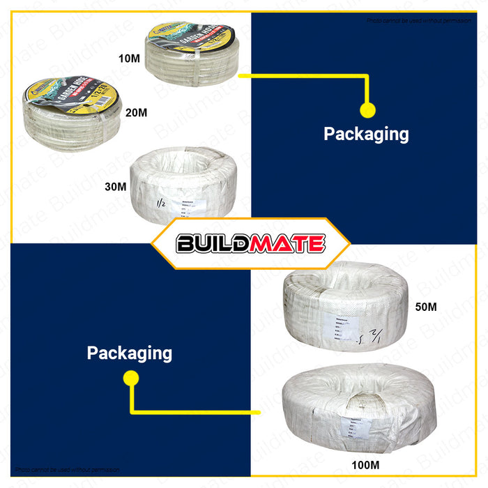 BUILDMATE Waterhouse PVC Garden Hose 1/2" Inch 10M | 20M | 30M 50M | 100M [SOLD PER ROLL] PVC Hose Gardening Hose For Gardening Garden Tools Lawn & Garden | 100% ORIGINAL / AUTHENTIC