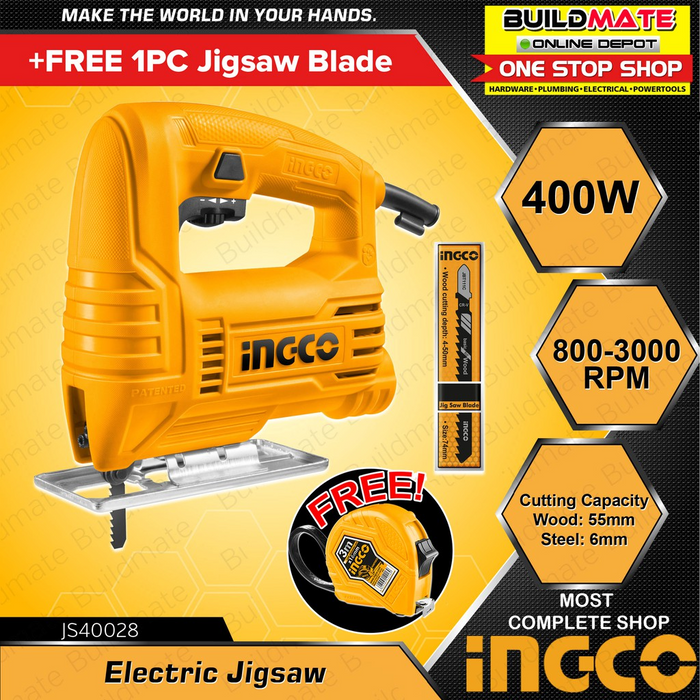[COMBO B] INGCO Circular Saw CS18518 + Jigsaw JS400285 +FREE INGCO GOGGLES, GLOVES & TAPEMEASURE •BUILDMATE• IPT