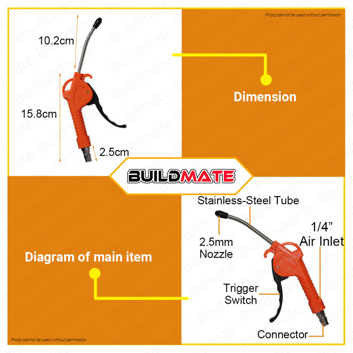 PROMAN GERMANY Air Duster Blowing Gun P11-772 •BUILDMATE•