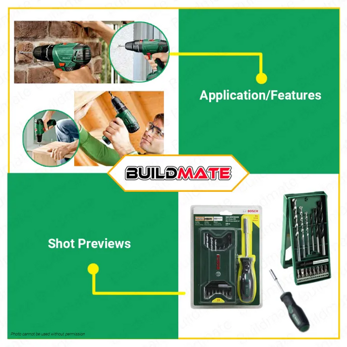 [BUILDMATE EXCLUSIVE] BOSCH Professional Masonry Concrete and Wood Drill Bit Extension Screwdriver Socket Bits Accessories Set 2607017336 •BUILDMATE•