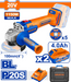 WADFOW Cordless Angle Grinder with 5pcs Metal Cutting Disc WLAP5312 WLAPB512 WCPT - BUILDMATE