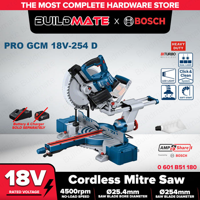 Buildmate x BOSCH SOLO 18V Compound Mitre Saw GCM 18V-254 D 254mm 0601B51180