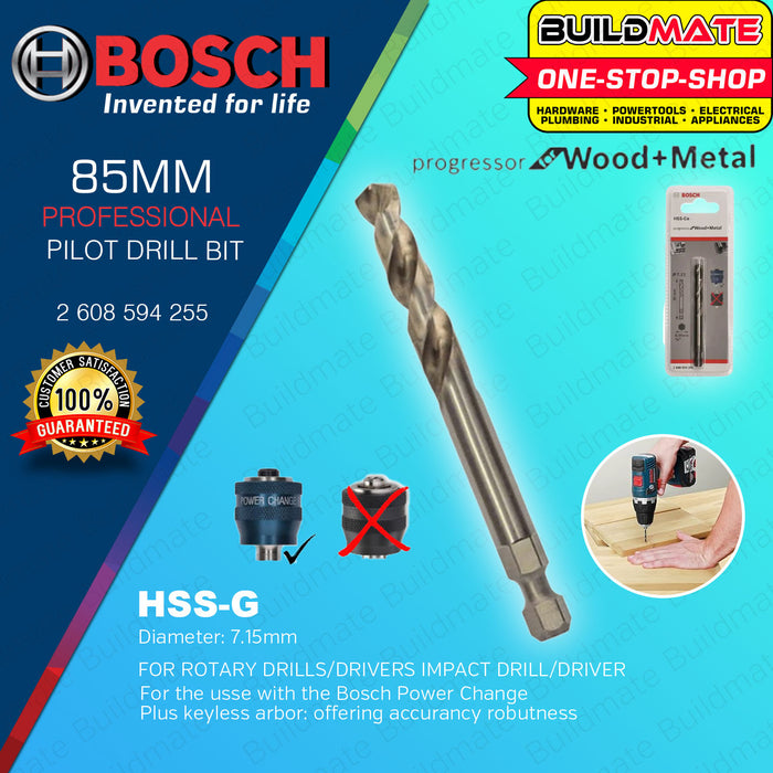 BUILDMATE Bosch 7.15MM HSS-Co Centering Tip Pilot Drill Bit for Progressor Holesaw Accessory - BAX