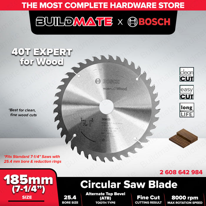 BUILDMATE Bosch Circular Saw Blade Wheel 7-1/4" 40T | 60T Standard for Wood Blade Saw Blades • BAX